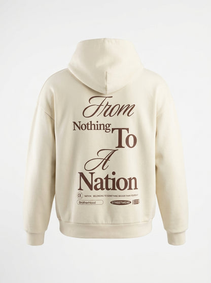 The Origin Hoodie - back, From Nothing To A Nation print