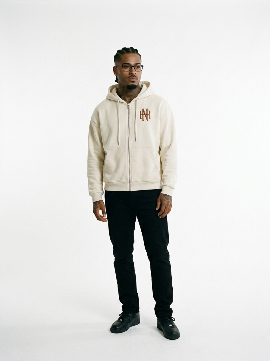 Origin Zip Hoodie - model front view