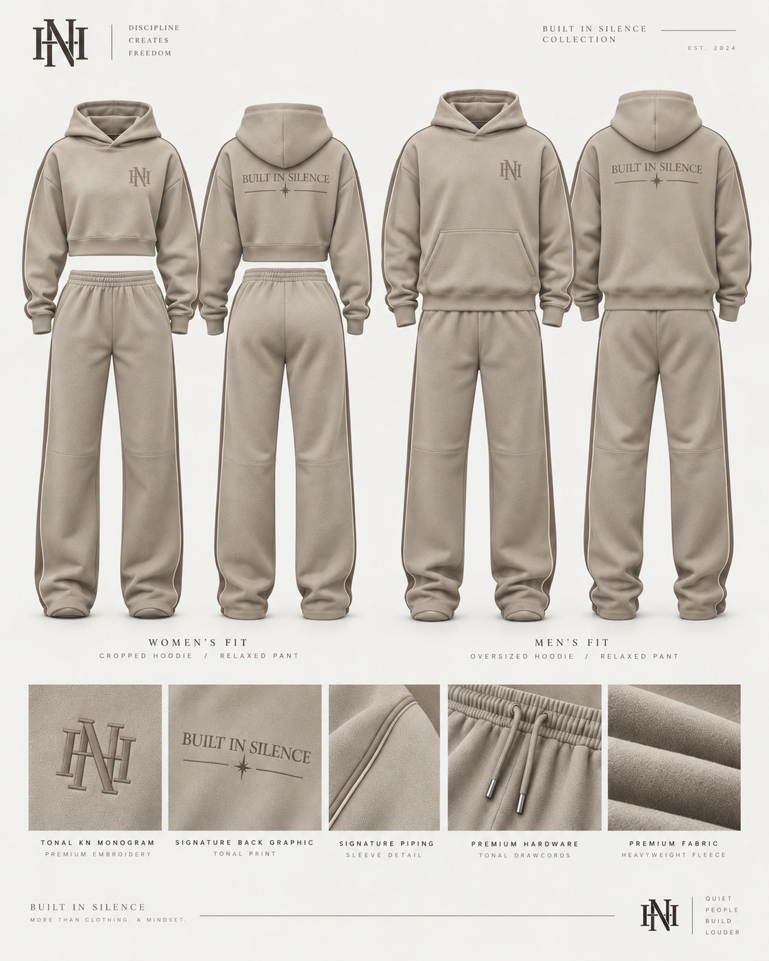 Beige Built in Silence tracksuit concept
